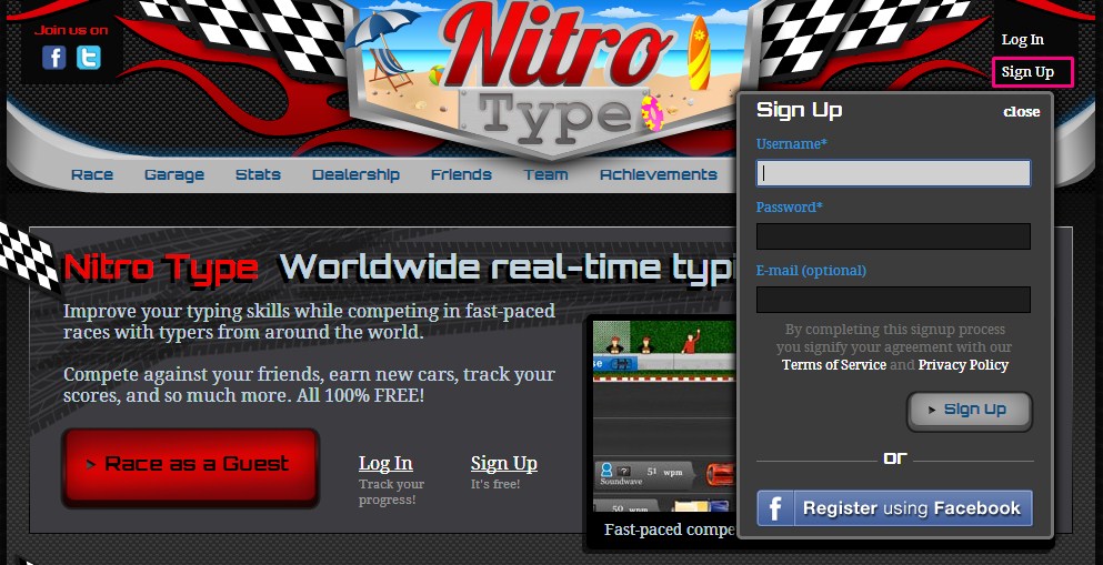 nitro type car codes